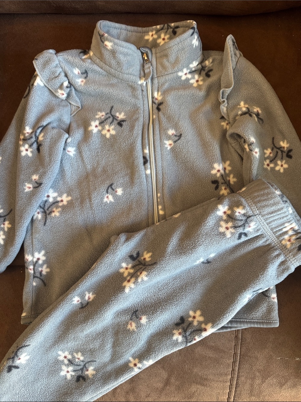 H&M Blue Floral Fleece Jogger Set